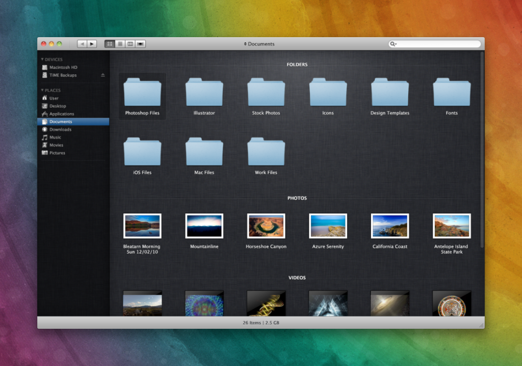 Finder на Mac OS X Lion