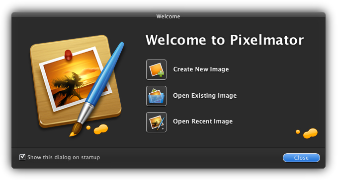 Pixelmator - Старт программы