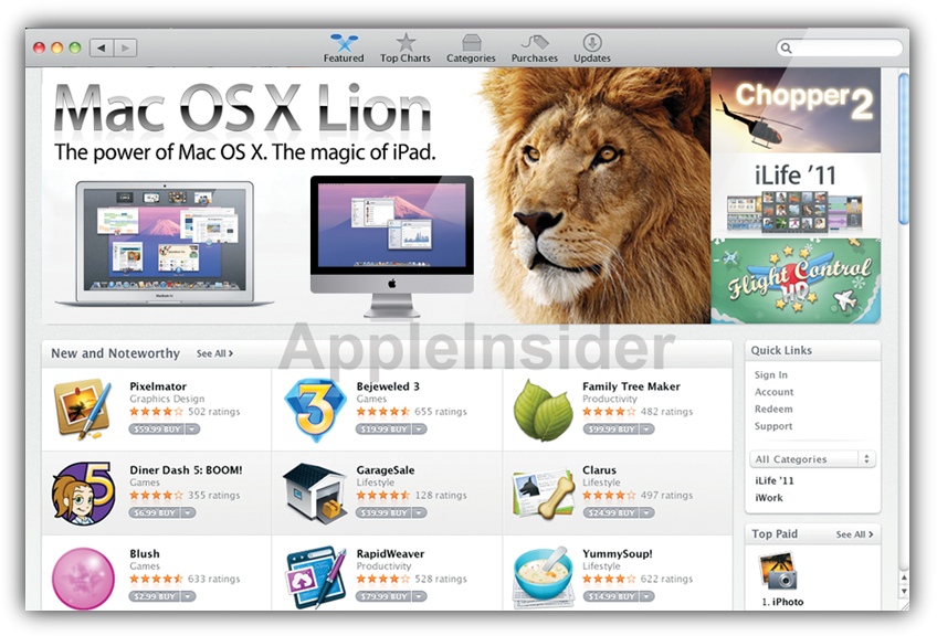 Mac OS X Lion в Mac App Store