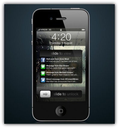 iOS 5 - концепт новой системы уведомлений