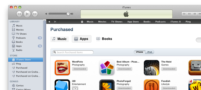 Покупки в iTunes 10.3