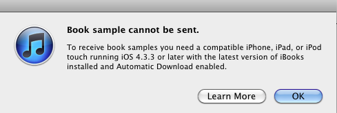 iTunes 10.3 - ошибка при загрузке книги