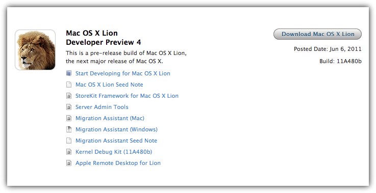 Mac OS X Lion DP4 11A480b