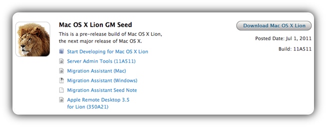 OS X Lion GM